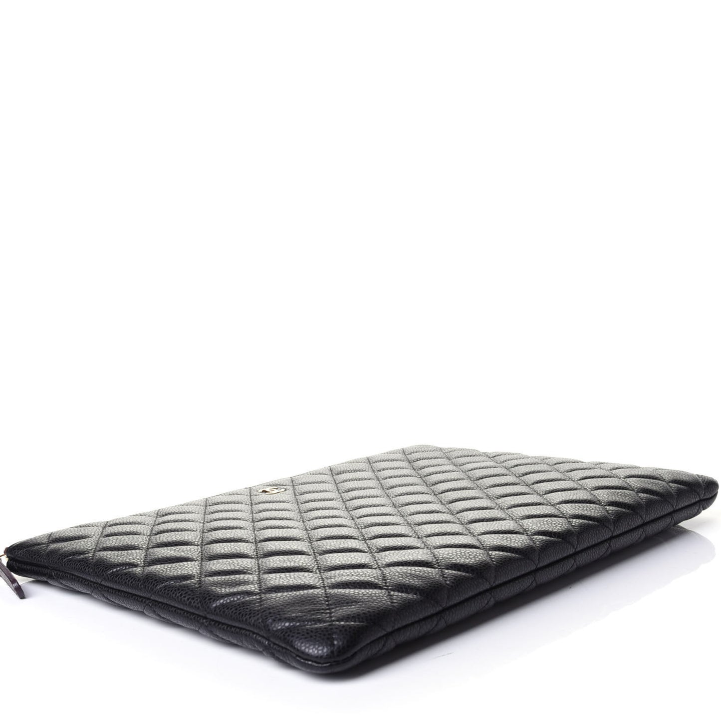 Caviar Quilted Large Cosmetic Case Black
