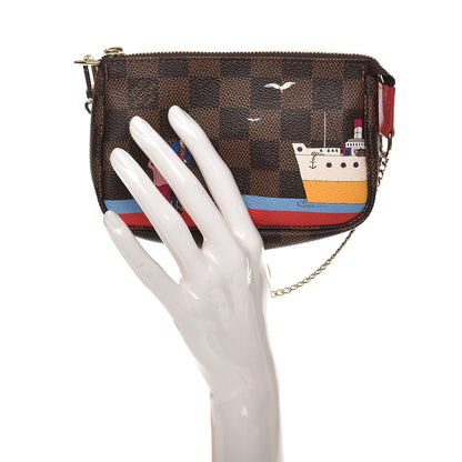Louis Vuitton Damier Ebene 2016 Christmas Animation Mini Pochette Accessories 2 of 8