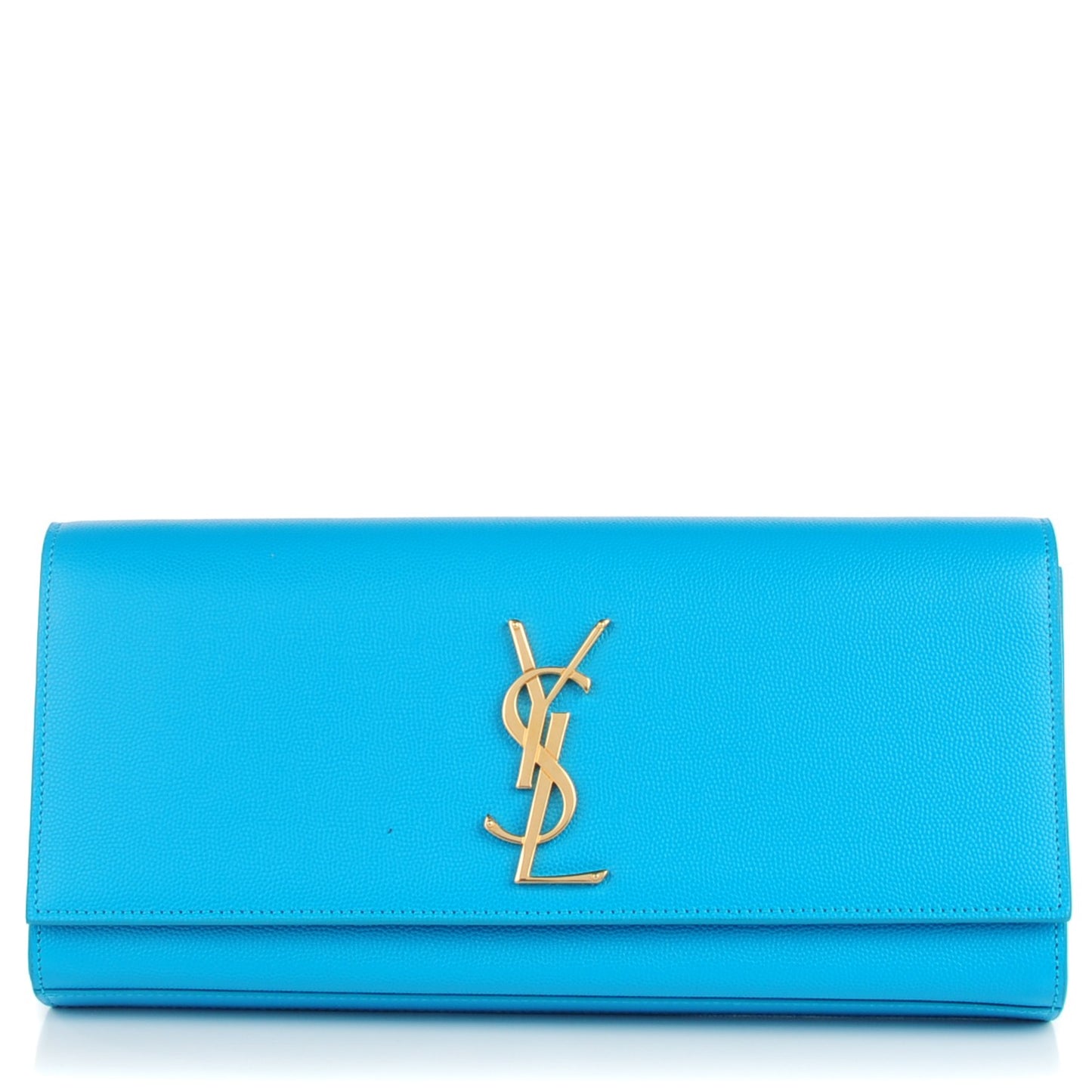Grain De Poudre Classic Monogram Clutch Turquoise