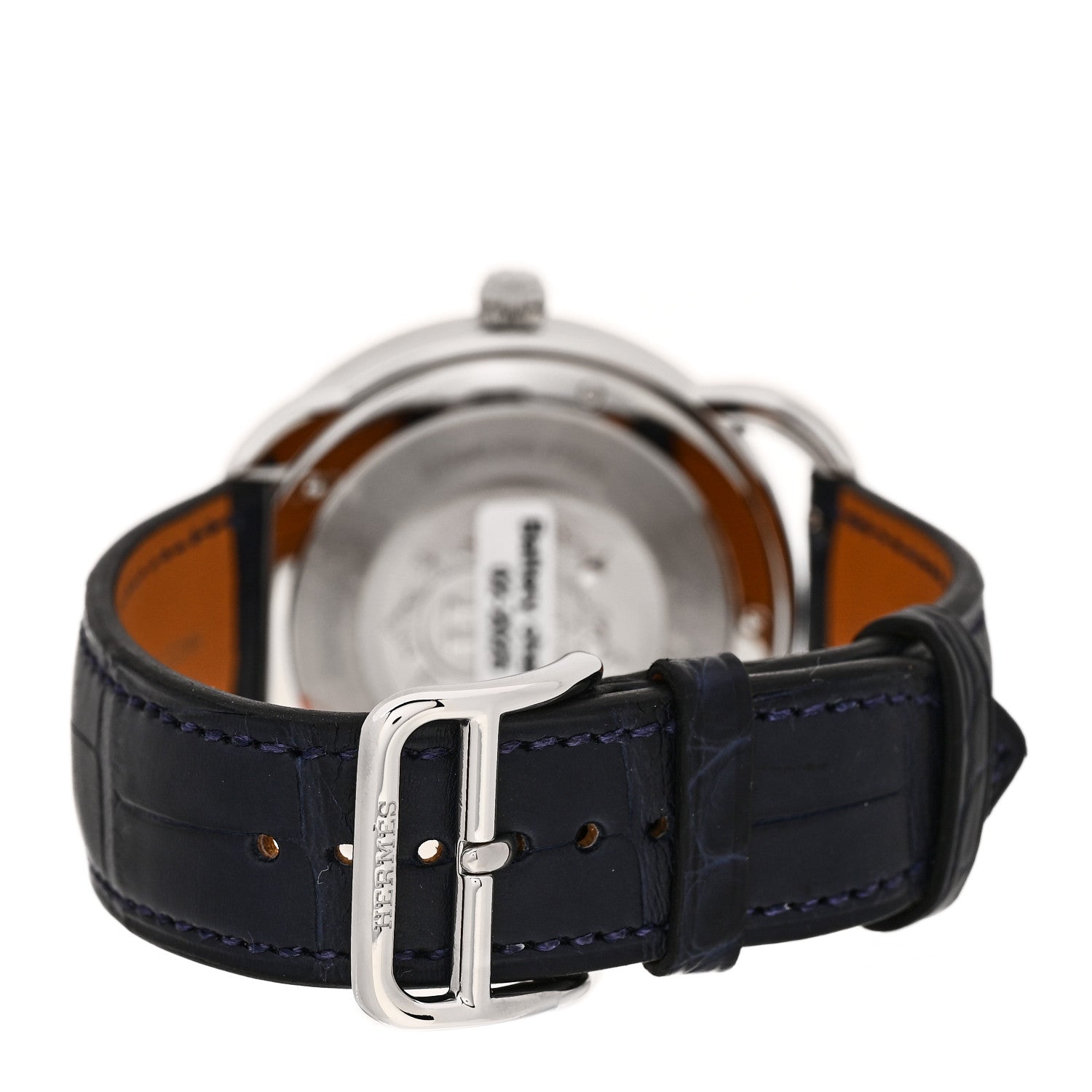 Hermes Stainless Steel Alligator 40mm Arceau Quartz Watch Bleu Abysse 3 of 6