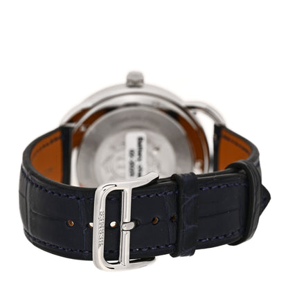 Hermes Stainless Steel Alligator 40mm Arceau Quartz Watch Bleu Abysse 3 of 6