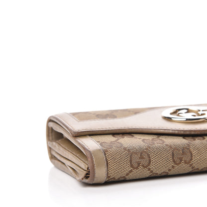 Gucci Monogram Margaux Calfskin Sukey Continental Wallet Beige Ebony Golden Beige 10 of 15