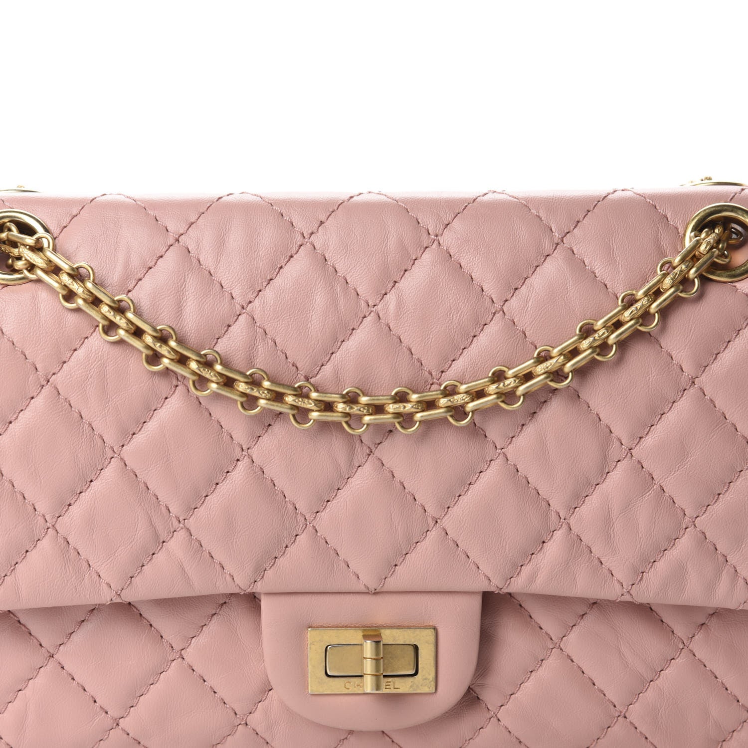 Chanel Aged Calfskin Quilted 2.55 Reissue 225 Flap Pink 10 of 11