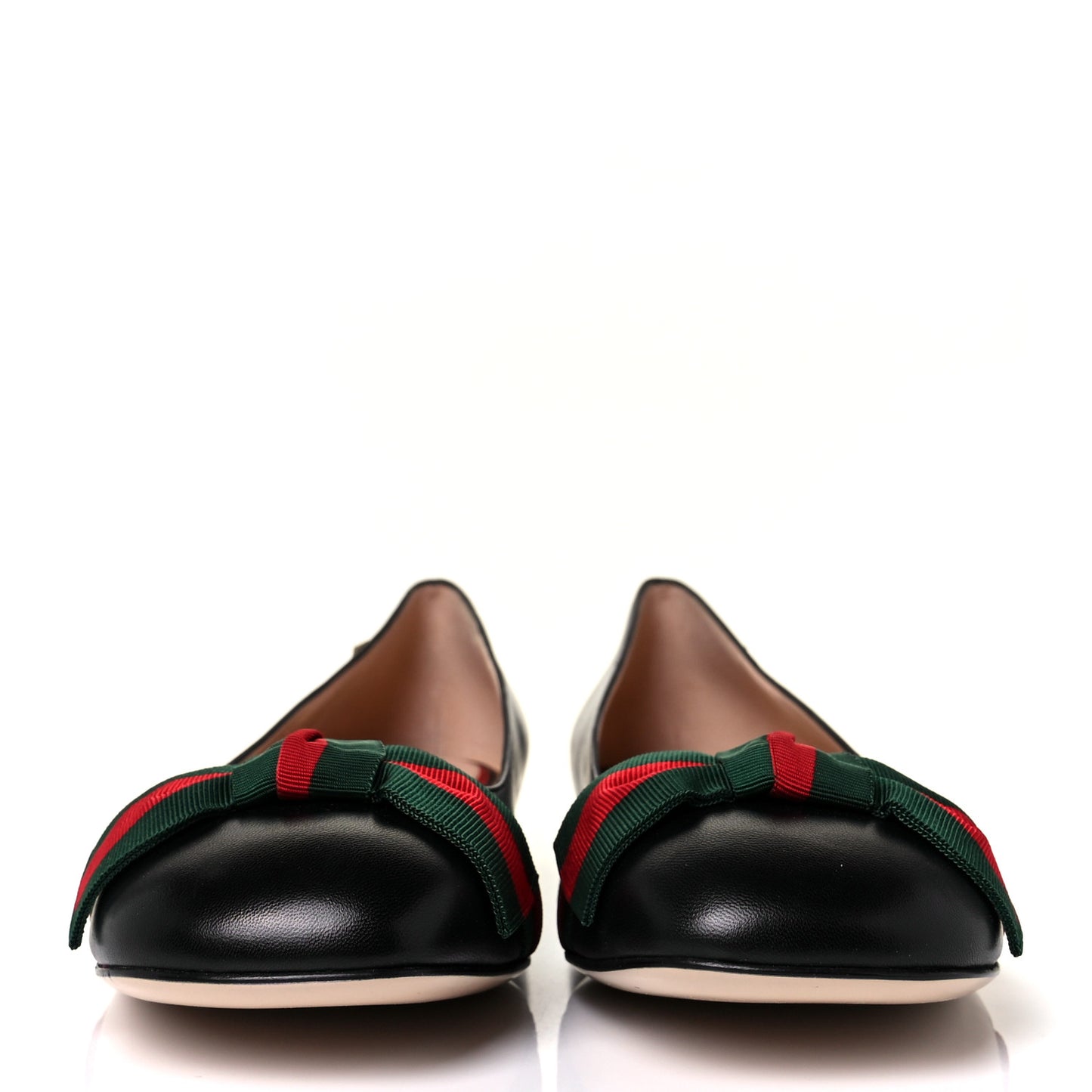Calfskin Web Ballerina Flat 39 Black
