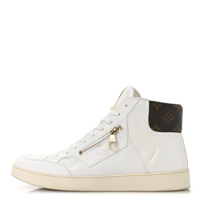 Louis Vuitton Monogram Calfskin Rivoli High Top Sneakers 10 White 1 of 8
