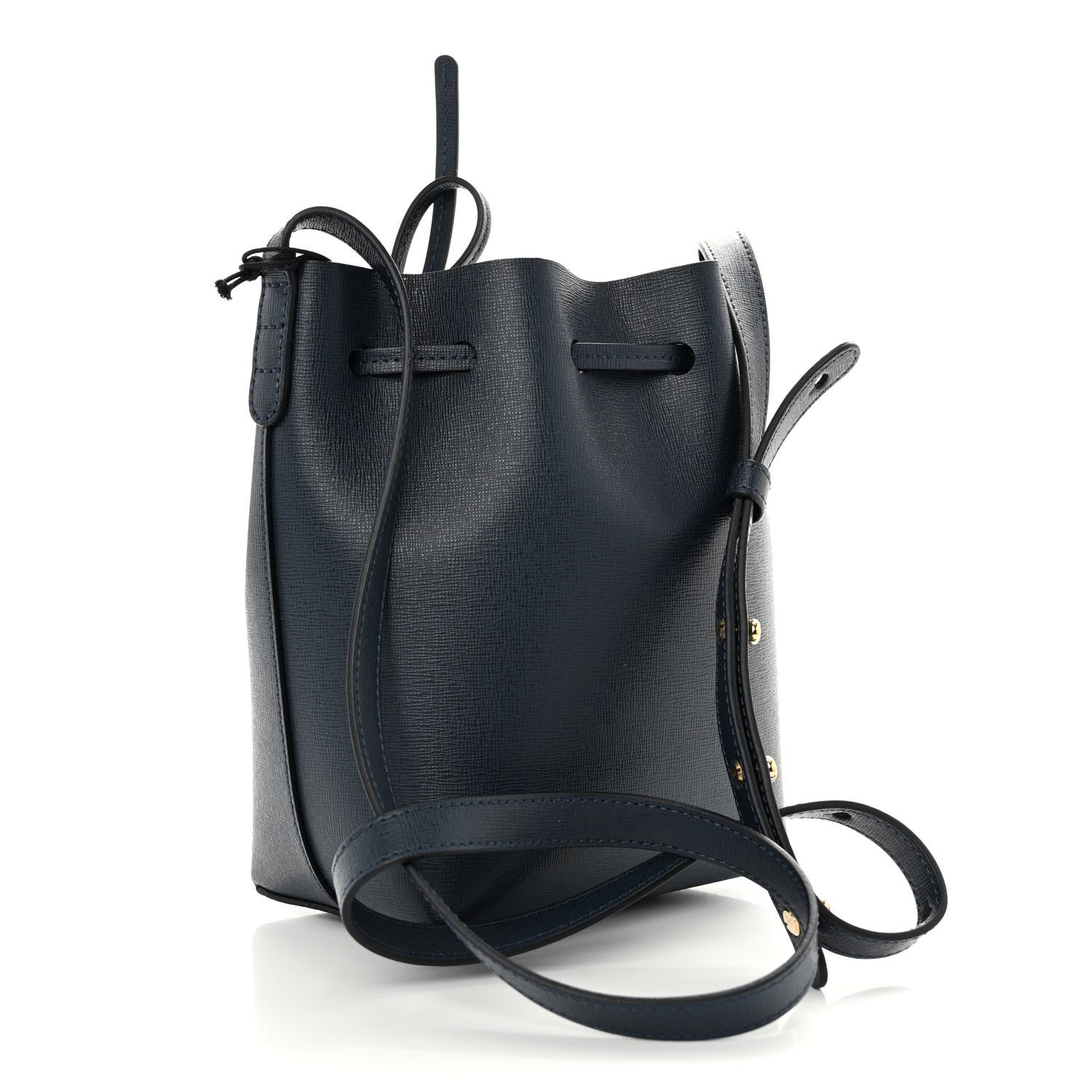 Mansur Gavriel Saffiano Mini Bucket Bag Blu 3 of 9