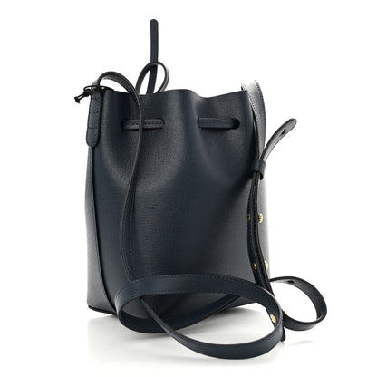 Mansur Gavriel Saffiano Mini Bucket Bag Blu 3 of 9