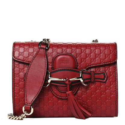 Gucci Soft Microguccissima Mini Emily Chain Shoulder Bag Rosso 1 of 12