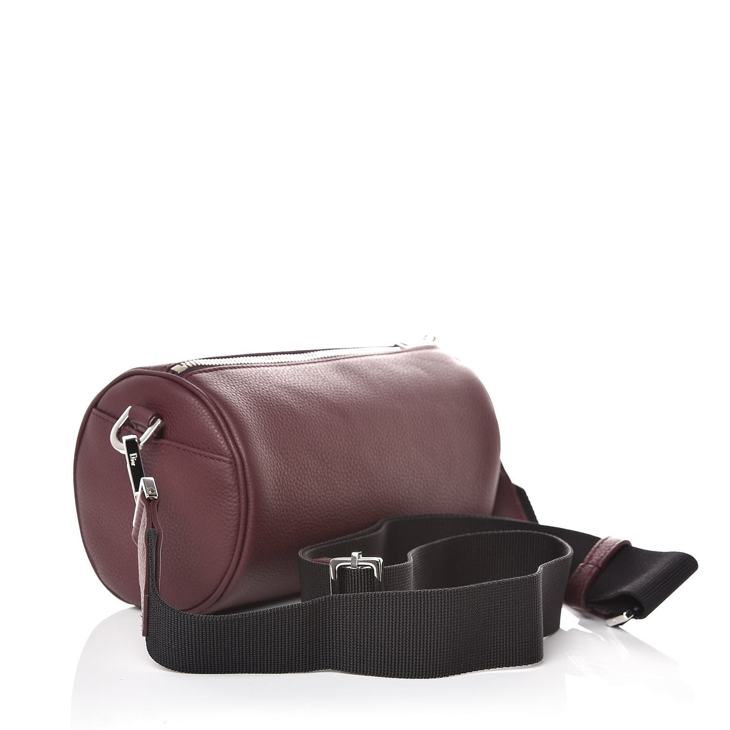 HOMME Grained Calfskin Mens Roller Pouch Burgundy
