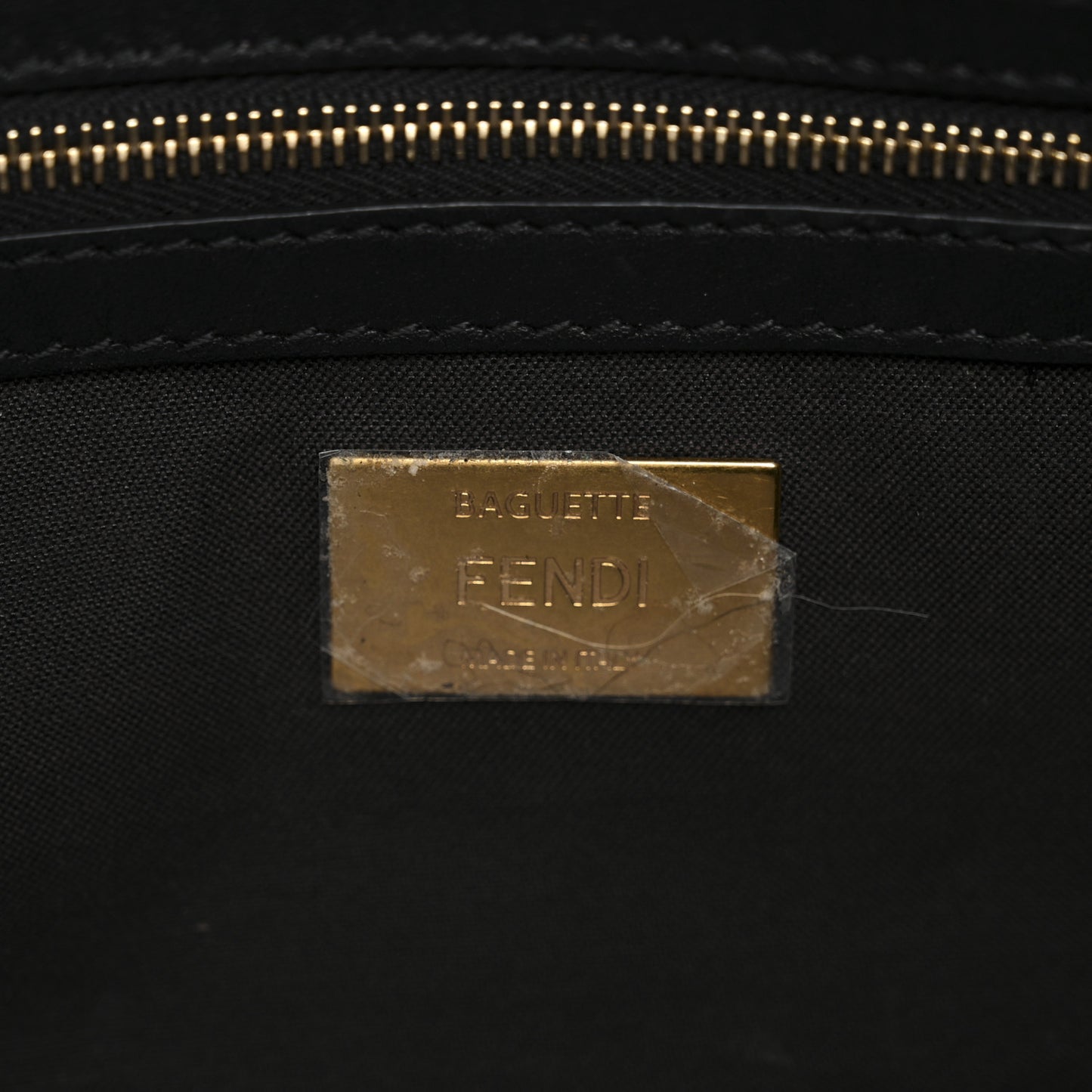Shearling Vitello Dolce Macro FF 1974 Baguette Tobacco Black