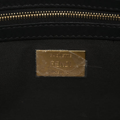 Fendi Shearling Vitello Dolce Macro FF 1974 Baguette Tobacco Black 6 of 10