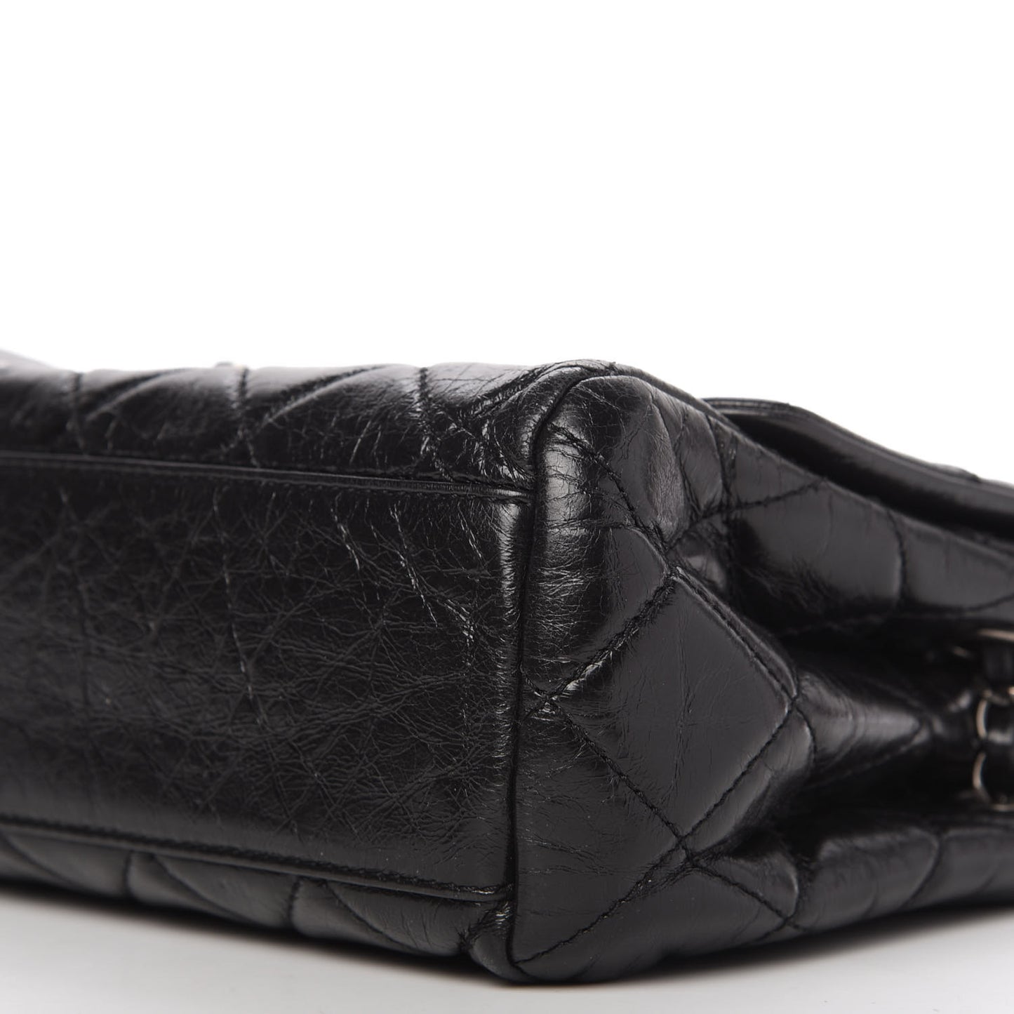 Glazed Calfskin Quilted Coco Soft Flap Black