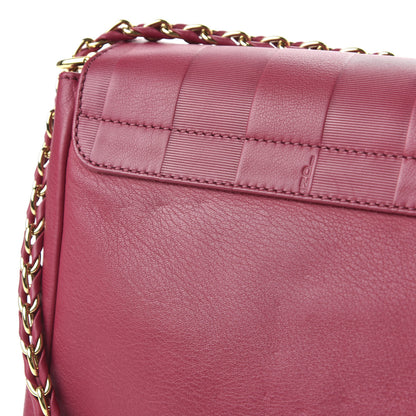 Fendi Grained Calfskin Pequin Embossed Medium Claudia Shoulder Bag Burgundy 10 of 12