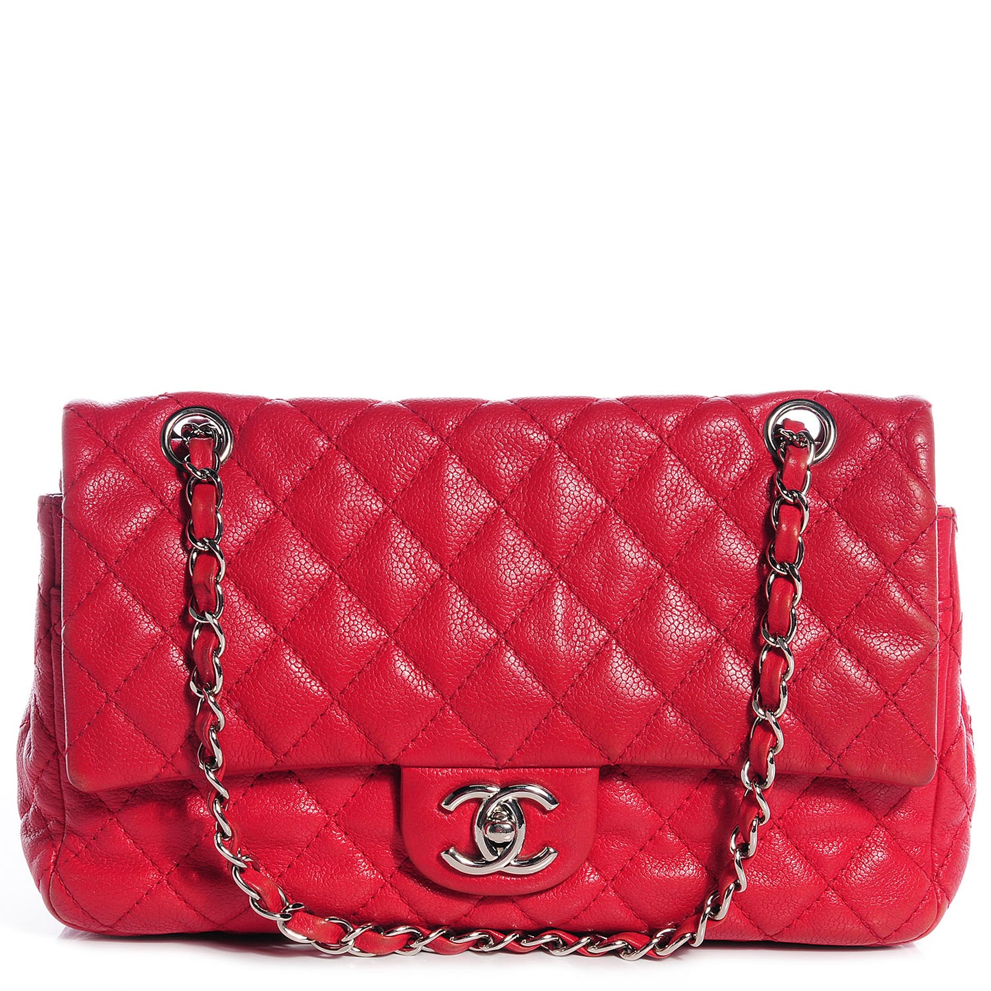 Soft Caviar Medium Double Flap Red