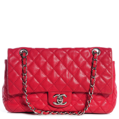 Chanel Soft Caviar Medium Double Flap Red 1 of 8