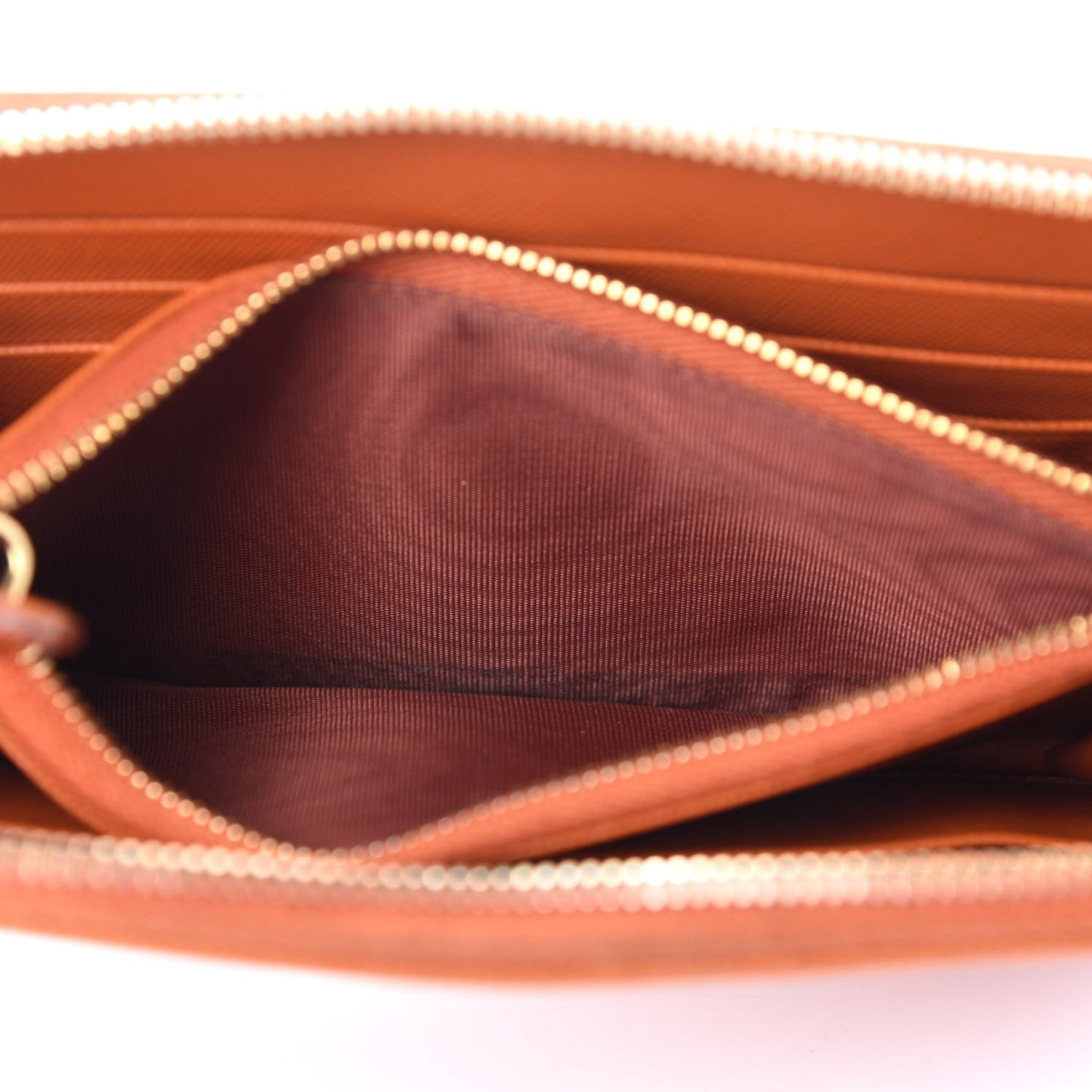 Saffiano Metal Zip Around Wallet Papaya