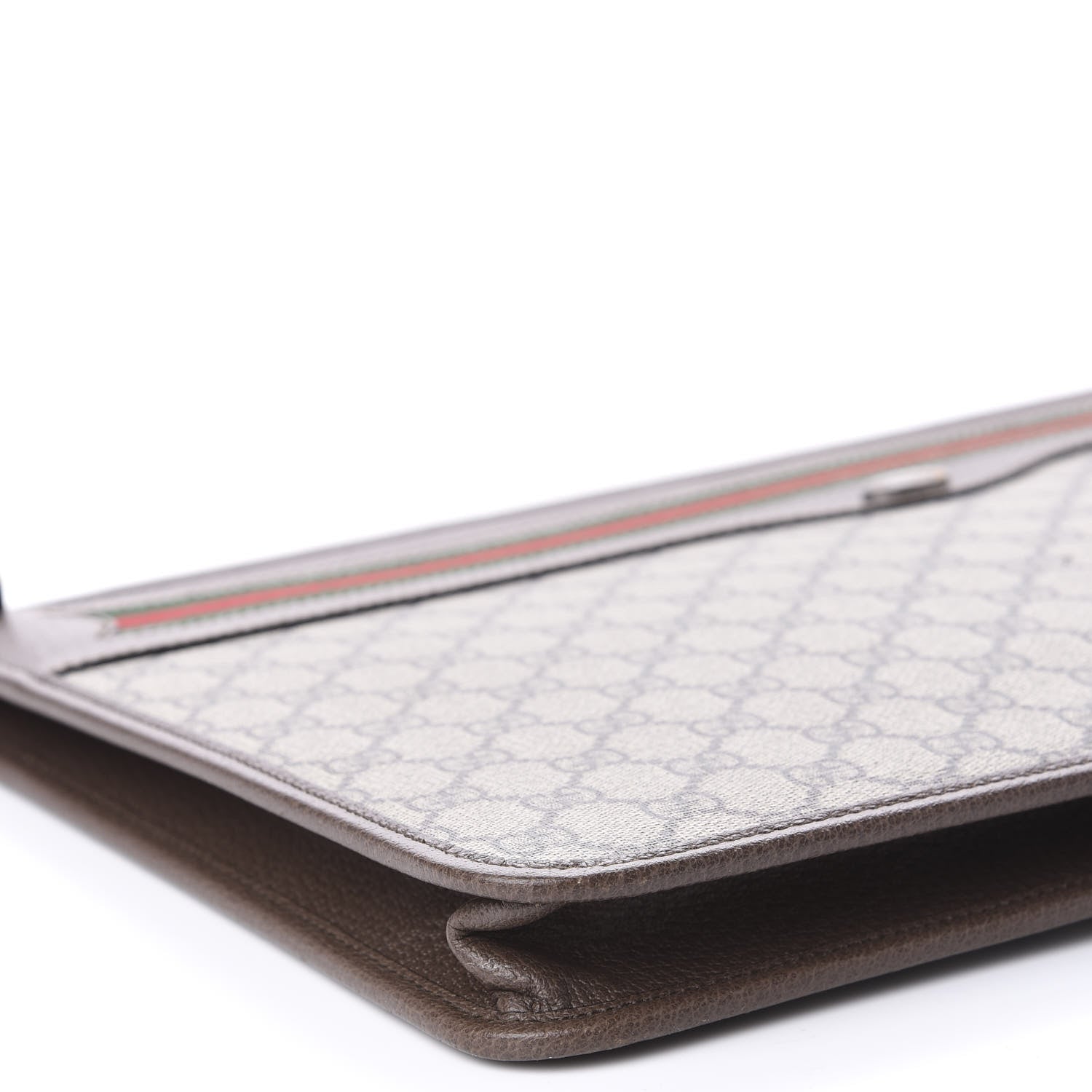 Gucci GG Supreme Monogram Textured Calfskin Web Ophidia Documents Holder Beige Ebony New Acero 6 of 9