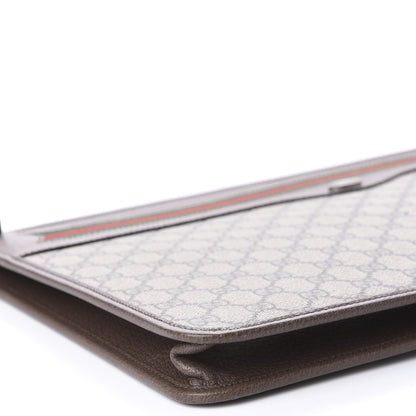 Gucci GG Supreme Monogram Textured Calfskin Web Ophidia Documents Holder Beige Ebony New Acero 6 of 9