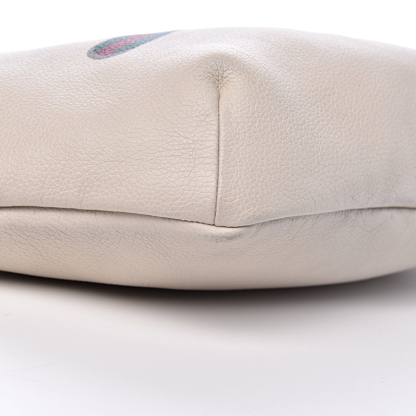 Grained Calfskin Logo Belt Bag White