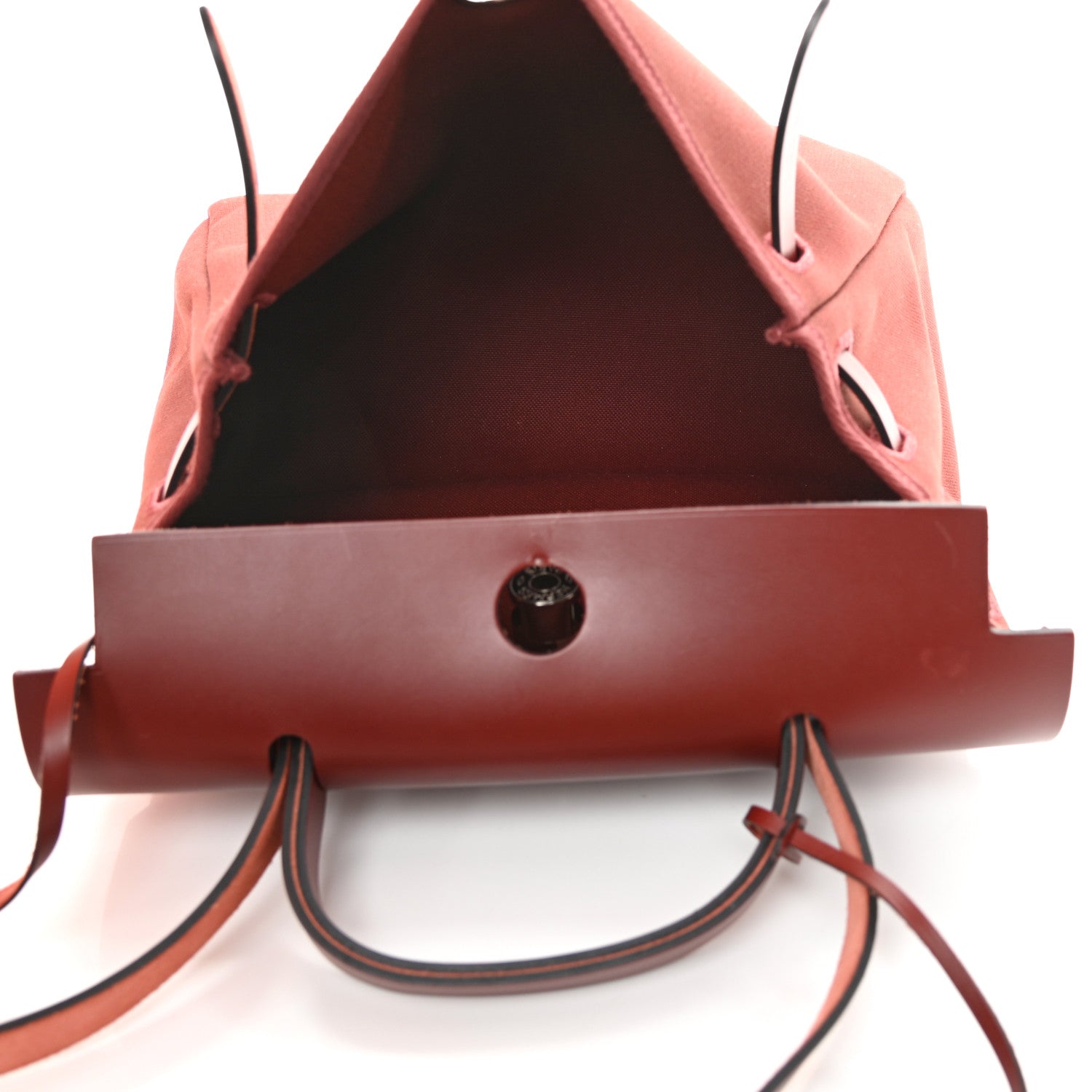 Hermes Vache Hunter Toile Herbag Zip 31 PM Rouge H 6 of 15