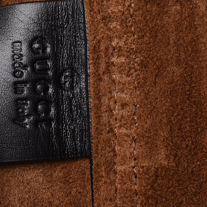 Gucci Suede Patent Web Large Ophidia Vertical Shopping Tote Nocciola Black 6 of 11