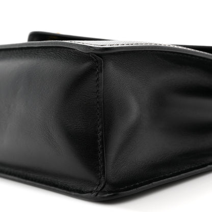 Prada Saffiano Soft Calfskin Metal Triangle Logo Envelope Chain Shoulder Bag Black 10 of 11