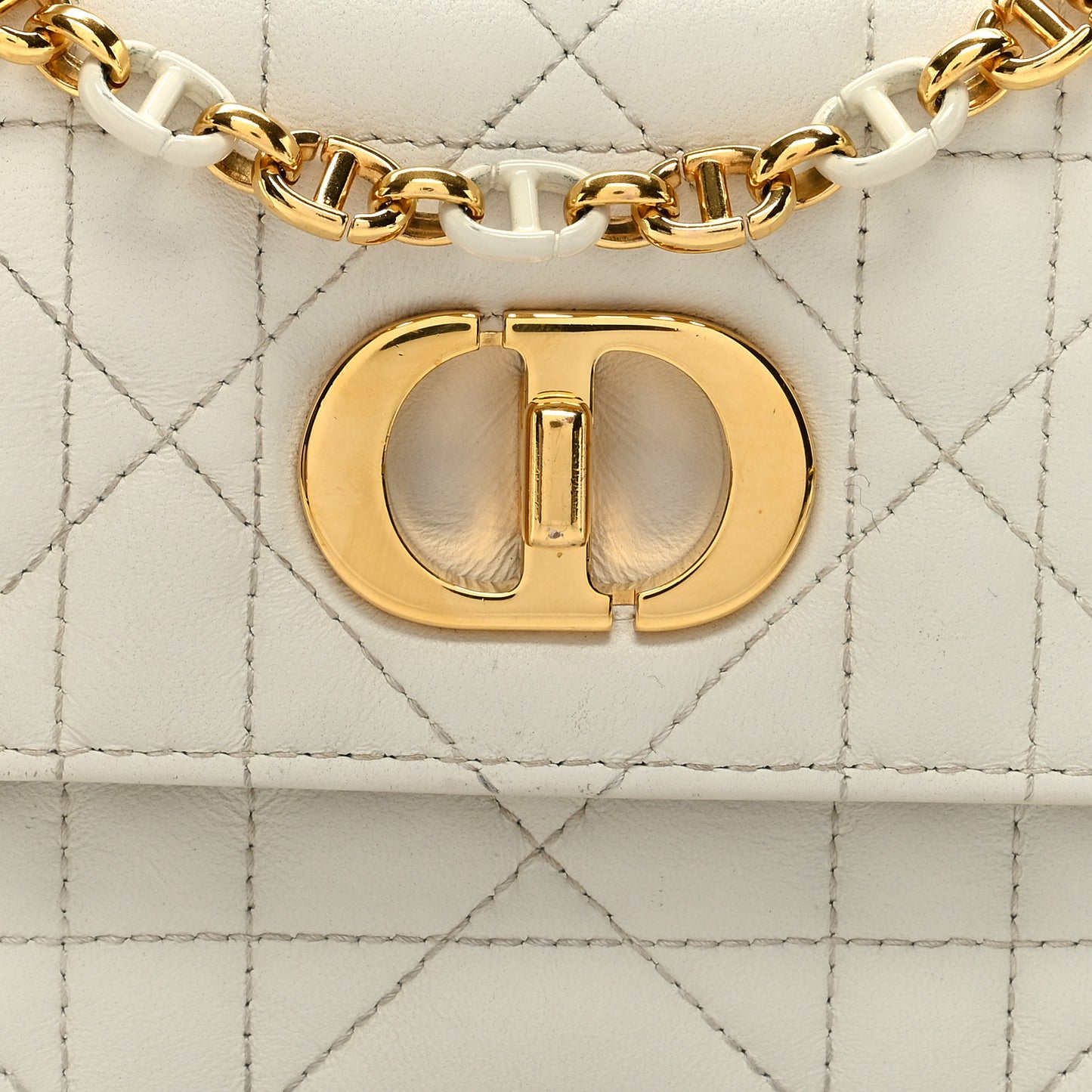 Lambskin Macrocannage Mini Miss Caro Bag Latte