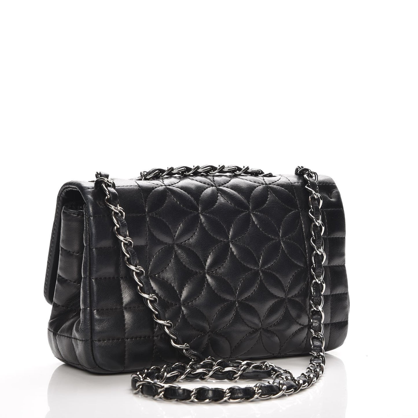 Lambskin Lady Graphic Mini Flap Black