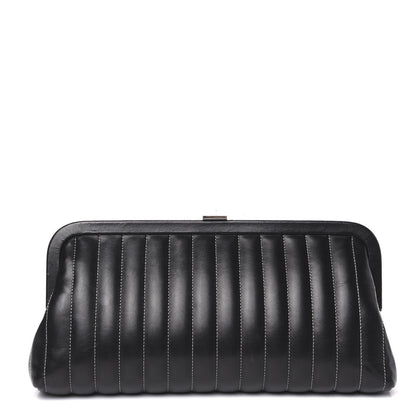 Chanel Lambskin Vertical Quilted Mademoiselle Clutch Black 1 of 13