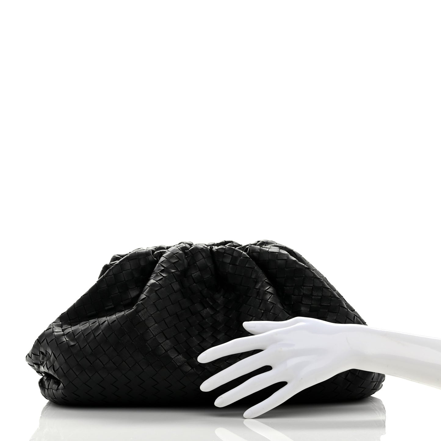 Nappa Maxi Intreccio The Pouch Oversized Clutch Black