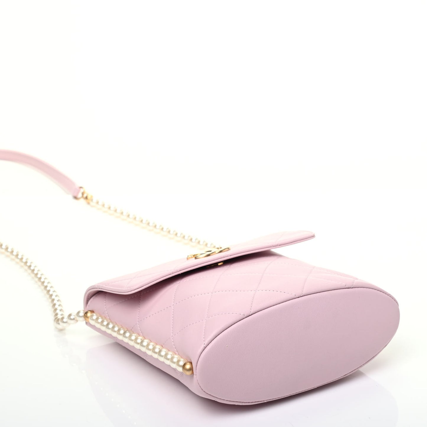 Calfskin Quilted Pearl Small About Pearls Hobo Bag Light Pink