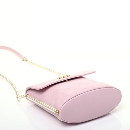 Chanel Calfskin Quilted Pearl Small About Pearls Hobo Bag Light Pink 4 of 9