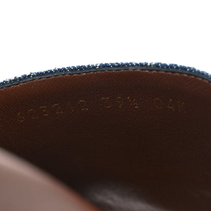 Gucci New Denim GG Monogram Angelina Platform 55mm Slide Sandals 39.5 Blue Tea 10 of 12