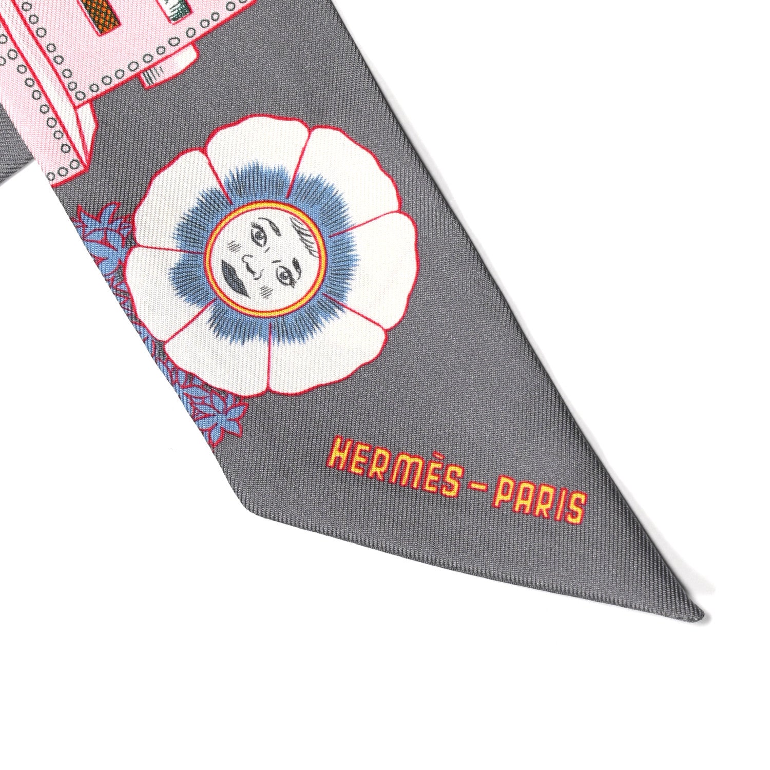 Hermes Silk Dress Code Twilly Gris Jaune Vif Orange 2 of 4