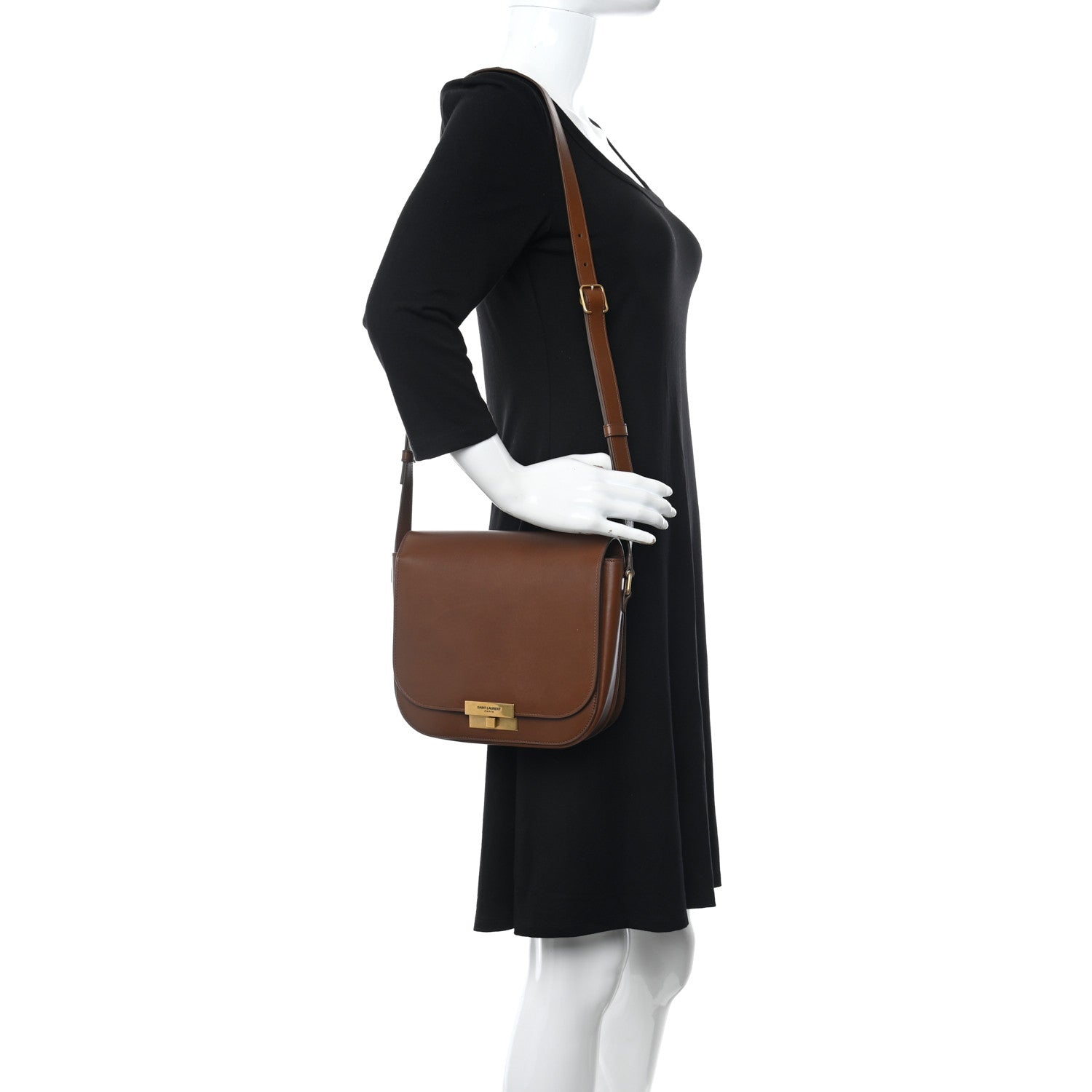 Saint Laurent Calfskin Betty Messenger Deep Moka 2 of 10