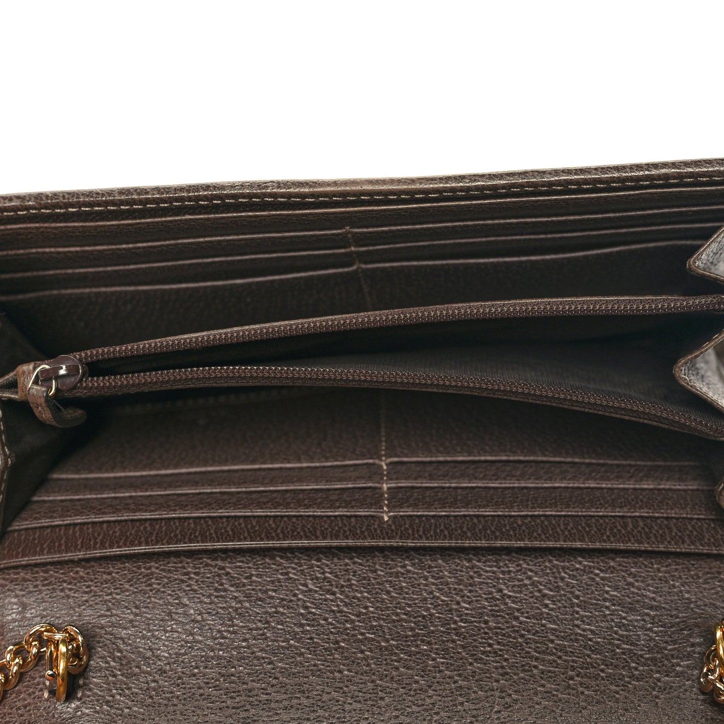 GG Supreme Monogram Web Ophidia Wallet On Chain Brown