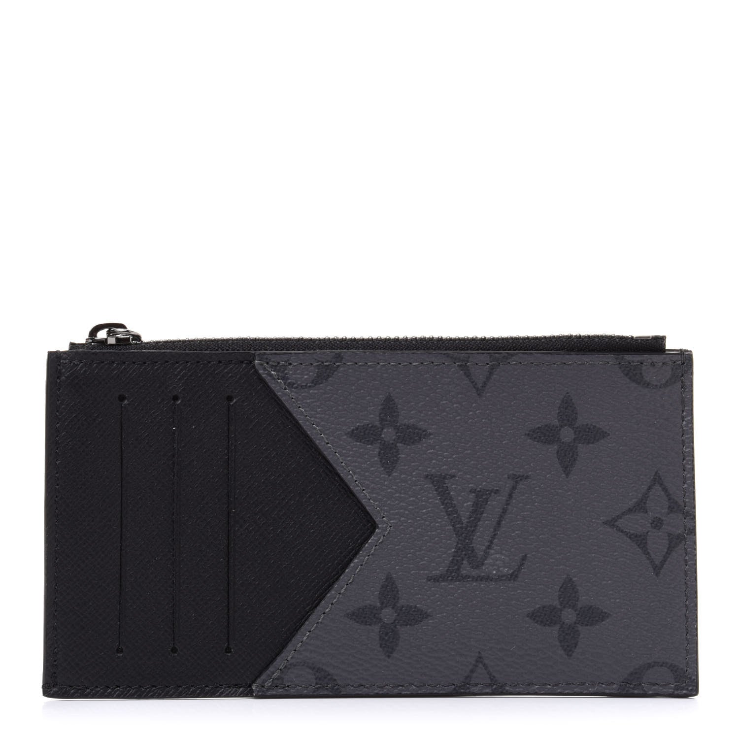 Louis Vuitton Reverse Monogram Eclipse Taiga Coin Card Holder 1 of 7