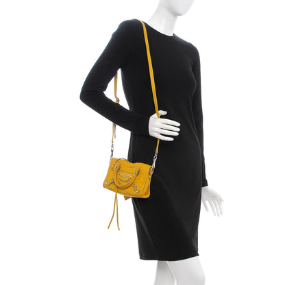 Balenciaga Chevre Silver Metallic Edge Hardware Nano City Jaune Epi 2 of 13