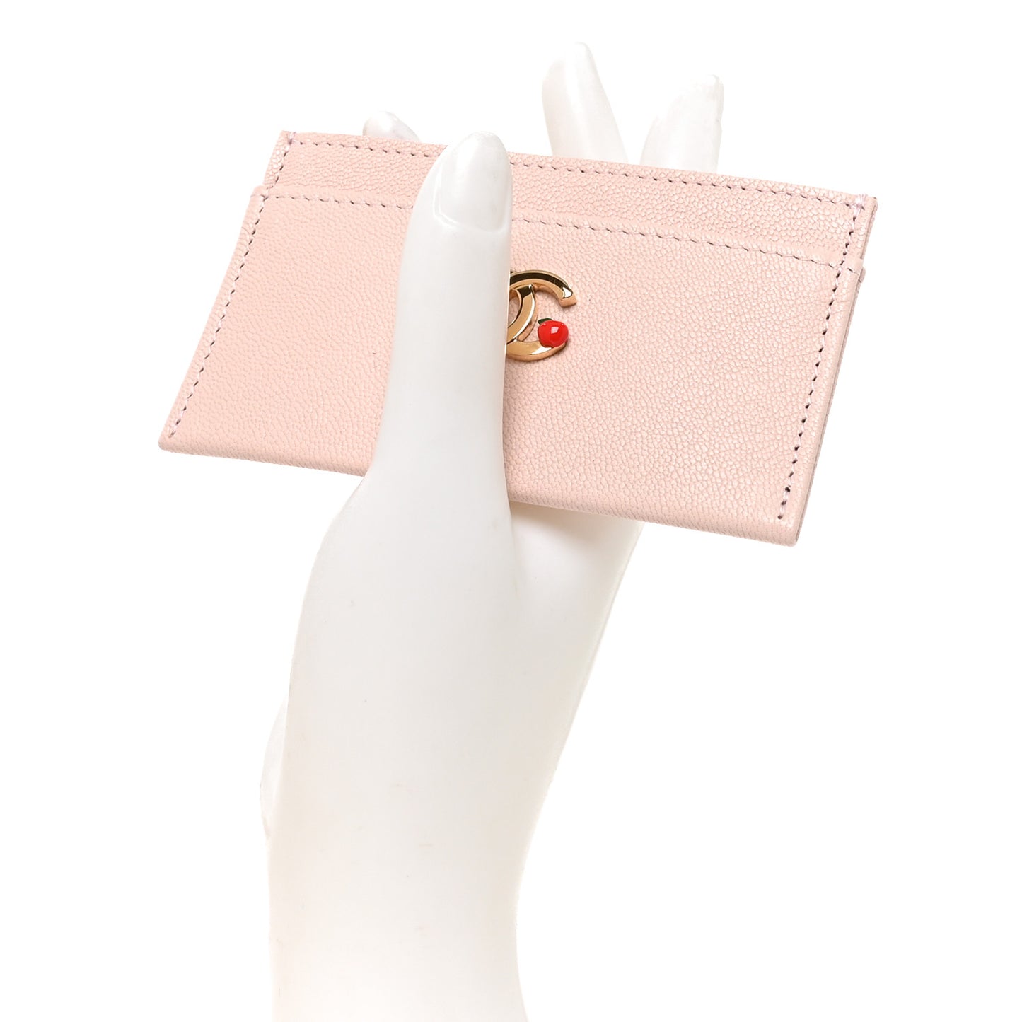 Grained Goatskin CC Apple Card Holder Light Pink