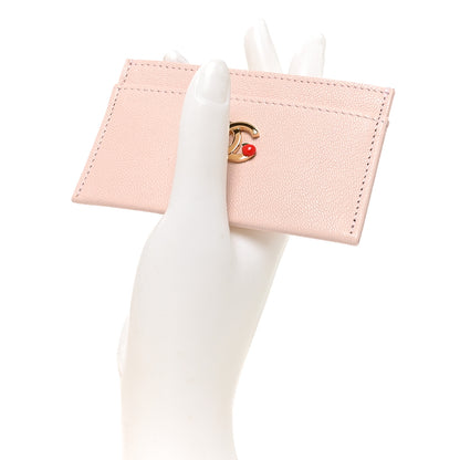 Chanel Grained Goatskin CC Apple Card Holder Light Pink 2 of 8