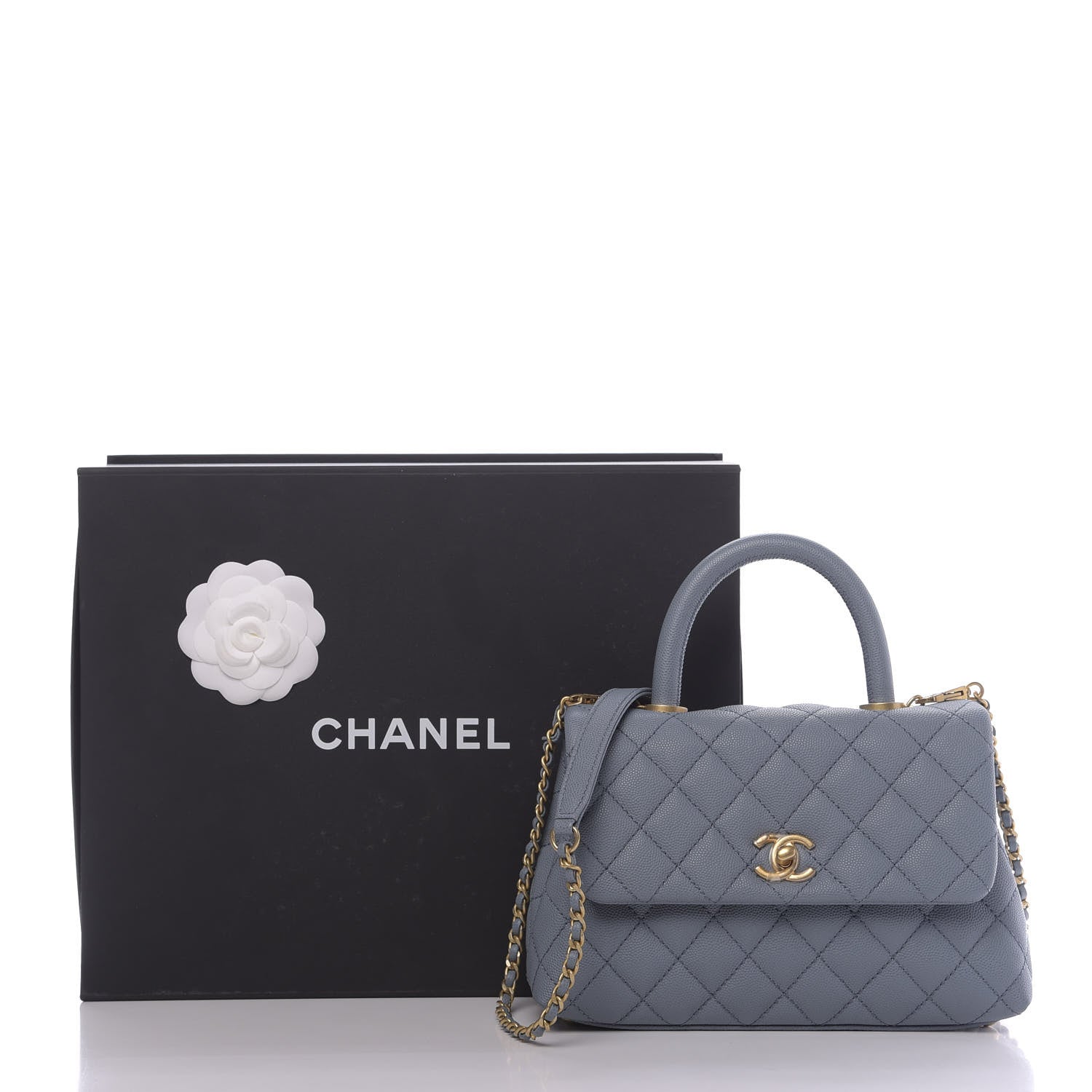 Chanel Caviar Quilted Mini Coco Handle Flap Light Blue 12 of 12
