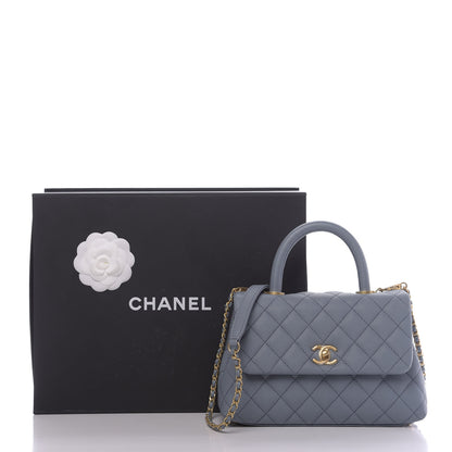 Chanel Caviar Quilted Mini Coco Handle Flap Light Blue 12 of 12
