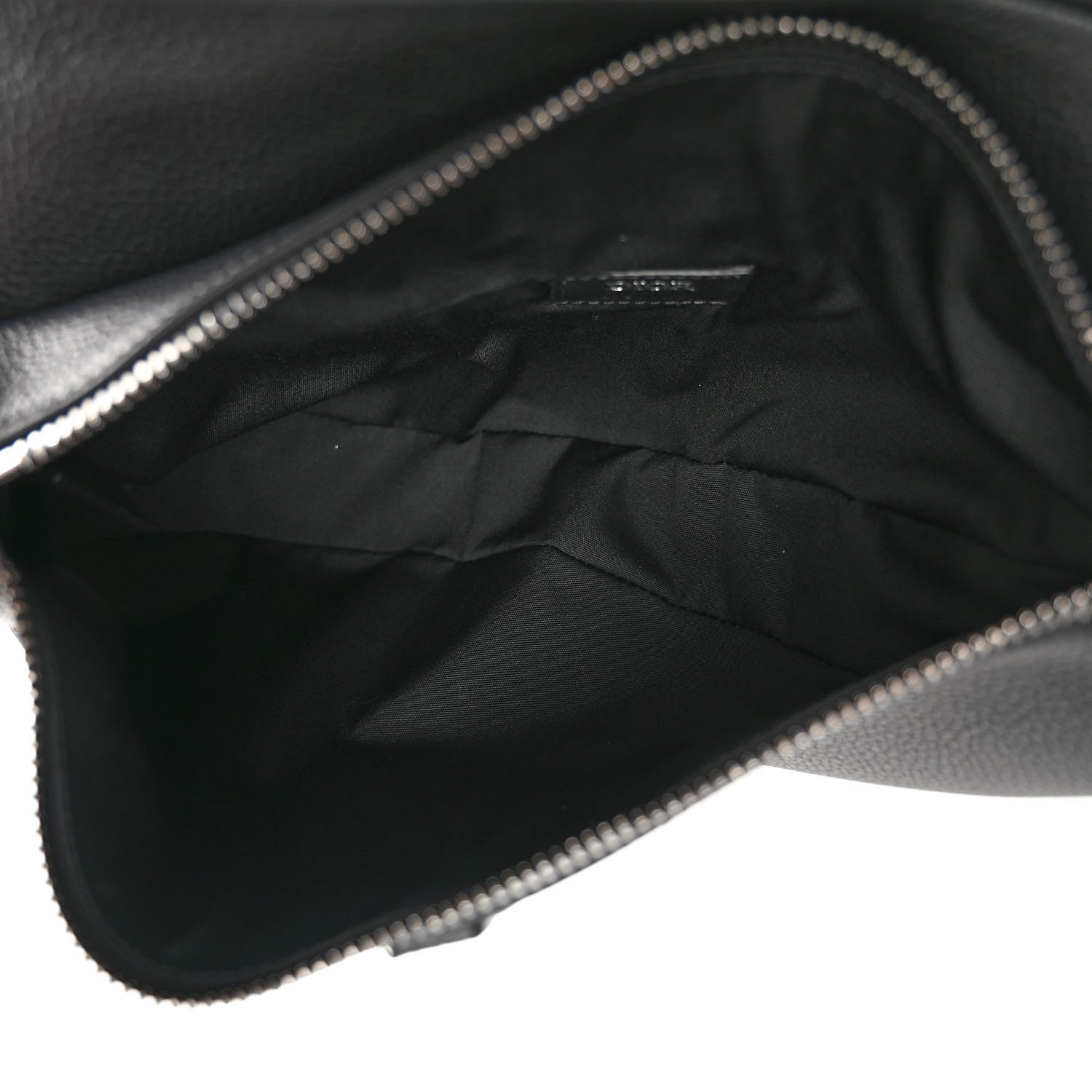 Christian Dior Grained Calfskin Logo Embroidered Saddle Messenger Bag Black 5 of 10