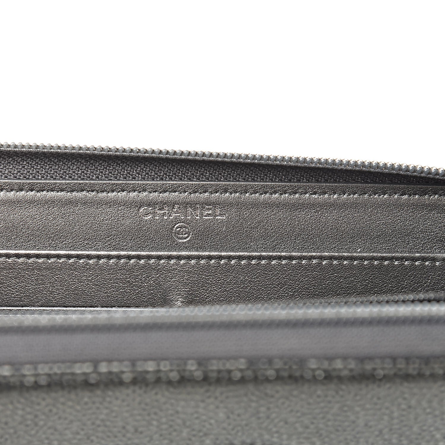Chanel Metallic Calfskin Large Timeless CC Zip Around Wallet Argent Fonce 6 of 9
