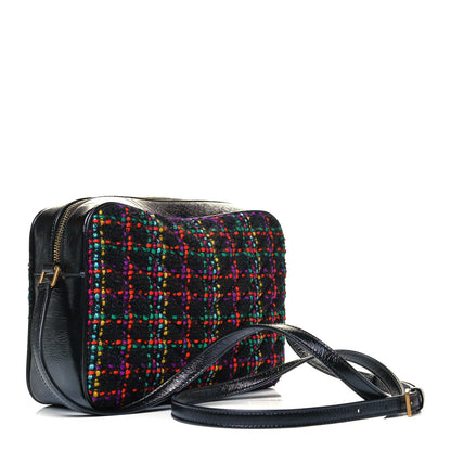 Saint Laurent Tweed Calfskin Monogram Lou Camera Bag Black 3 of 10