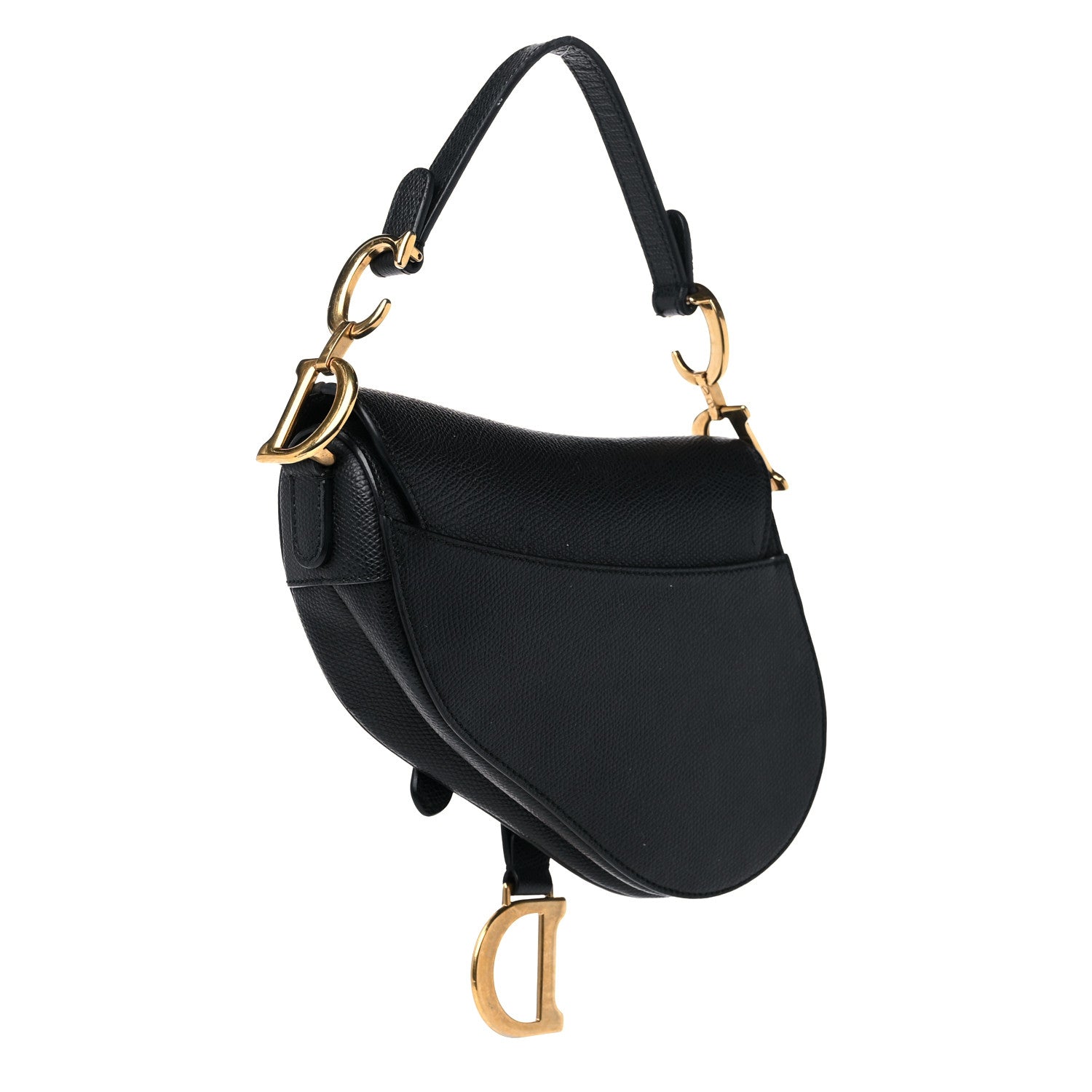 Christian Dior Grained Calfskin Mini Saddle Bag Black 3 of 10