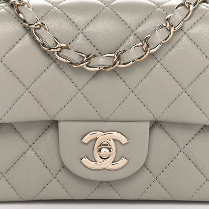 Chanel Lambskin Quilted Mini Rectangular Flap Grey 8 of 11