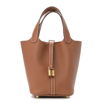 Hermes Taurillon Clemence Picotin Lock 18 PM Gold 1 of 10