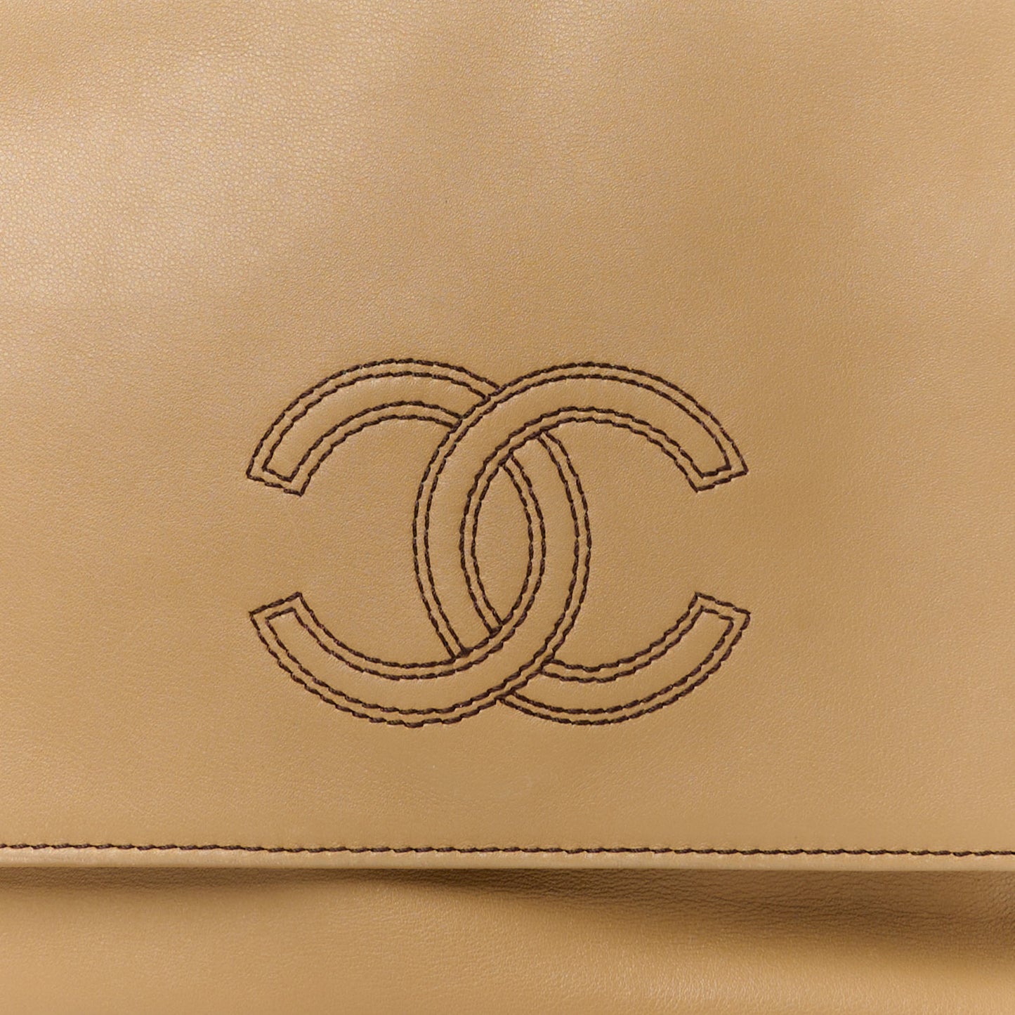 Lambskin CC Tassel Shoulder Bag Beige