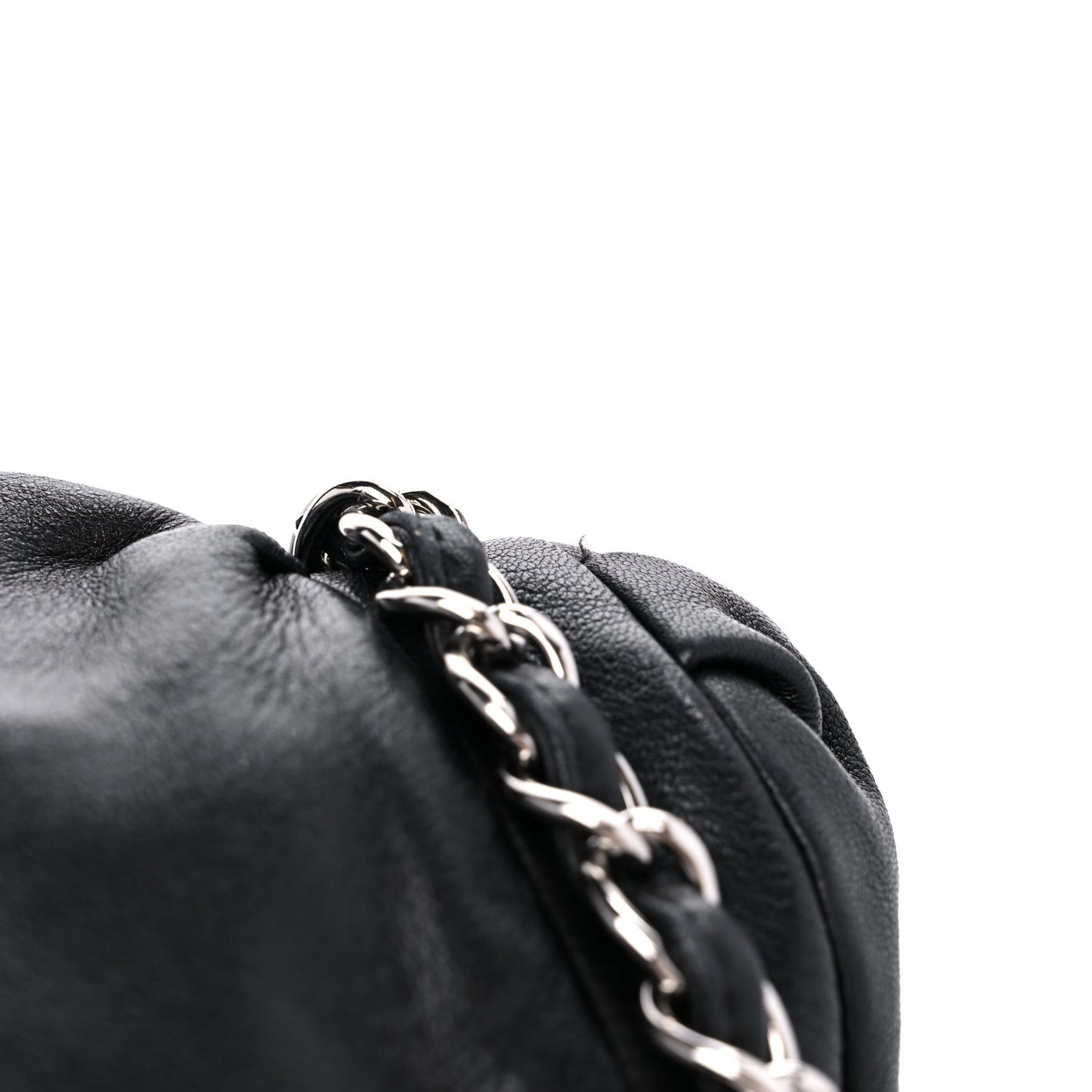 Lambskin Large Sharpei Shoulder Bag Black